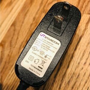 AC/DC Adapter - UT Starcom, Model CNR 7025SP, 6’ Cord, Black